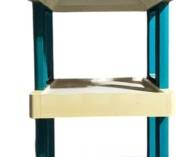 Tall 7 Square Shelves Rolling Unit