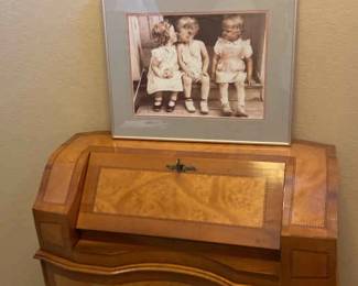 Wood Secretary Desk And Sweet Picture