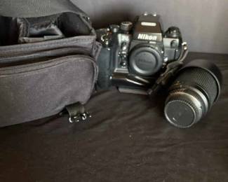 Nikon F4 35mm SLR Professional Grade Camera, Case, Extra Lens