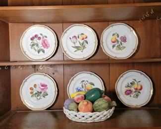 Collector plates, ceramic fruit bowl