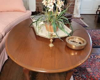 Large oval dropleaf coffee table
