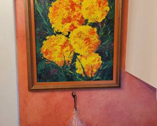 Floral artwork in oil