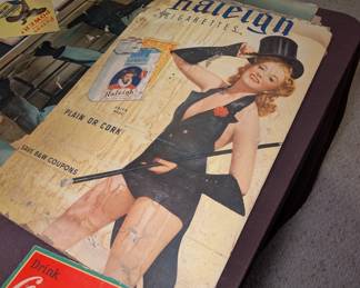 Antique Raleigh Cigarette Ad on Carboard