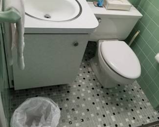 Bath vanity; old school commode