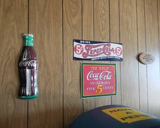 Coca-Cola & Pepsi metal signs
