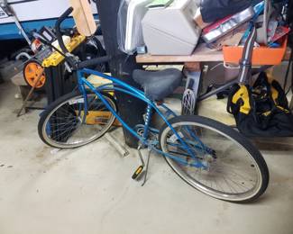 Bike; plastic sawhorses