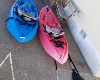 Single sit on top Ocean kayaks with paddles