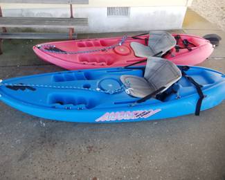 Single sit on top Ocean kayaks with paddles