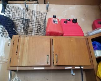 Gas cans; crab traps; garage goodies