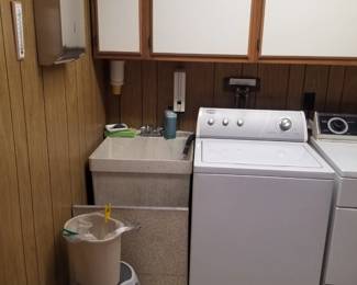 Laundry sink; laundry room cabinets