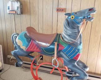 Carousel horse hobby horse; wall mount jukebox
