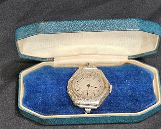 Antique Elgin Ladies Art Deco 14KT WGF Wrist Watch