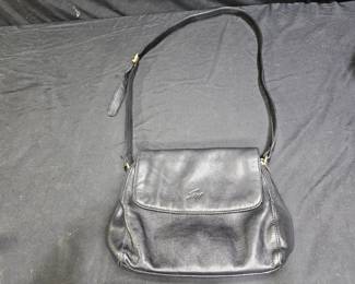 Stone Mountain Black Leather Shoulder Bag