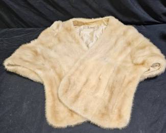 Vogue Furriers Blonde Mink Fur Long Shawl