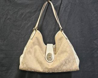 Signature Jacquard & Leather Coach Hobo Handbag