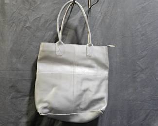 Olive & Cocoa Pewter Leather Tote Bag