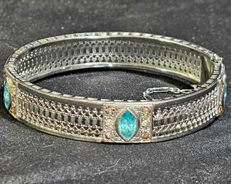 Sterling Silver Art Deco Filigree Bracelet
