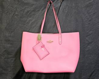 Pink Cross Grain Leather Coach City Zip Tote Bag