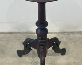 Round Walnut Candle/ Plant Stand