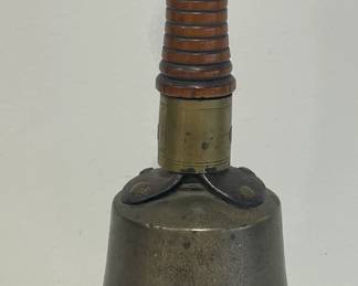 Large Brass School Bell with Wooden Handle