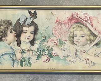Yard Long Framed Print "Butterfly Time" by Maud Humphrey