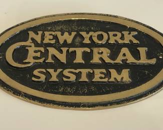 Brass Oval New York Central Railroad Plaque