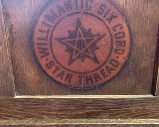 Willimantic Oak Spool Cabinet Desk with Drawers on Original Stand