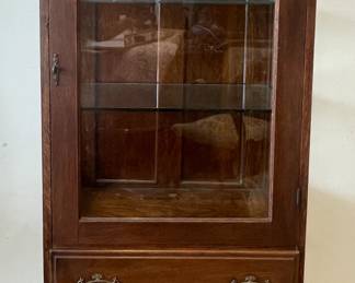 Glass Top Curio Doctor's Cabinet with Drawers Below