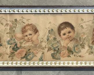 Yard Long Framed Print "Morning Glories"
