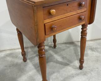 Cherry 2 Drawer Drop Leaf Table