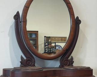 Period Cherry Dresser Top Shaving Mirror