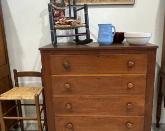 Early Chest of Drawers, Stoneware, Yard Long Frame