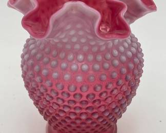 Fenton Cranberry Opalescent Hobnail