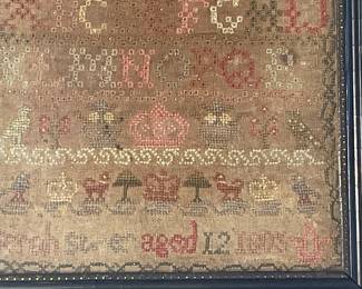 Early Dated 1805 Hand Stitched Sampler by Sarah, Aged 12