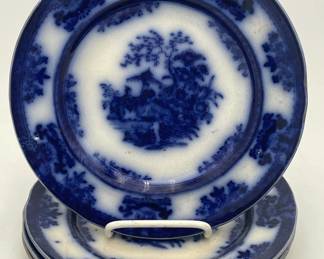 Early Flow Blue "Amoy" Plates