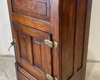 Vintage Oak Ice Box with Original Finish, Original Hardware