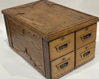 Oak 4 Drawer File