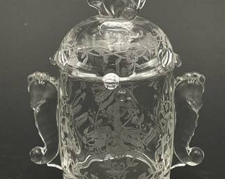Heisey Orchid Condiment Jar