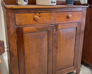 Early Walnut Jelly Hutch with Nice Raised Panel Doors