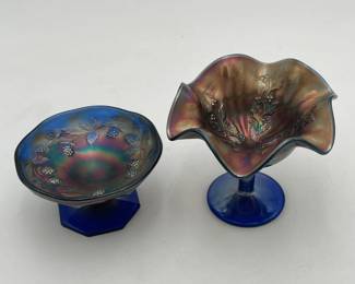 Blue Carnival Glass