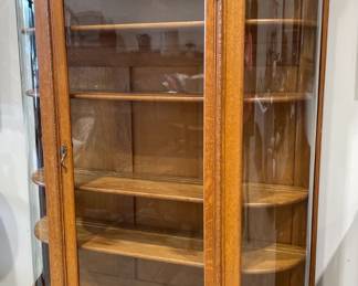 Oak Claw Foot Curved Glass China Cabinet
