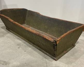 Wooden Baby Bed in Old Green Paint