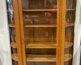 Oak Claw Foot Curved Glass China Cabinet