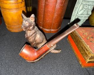 Vintage Metal Pipe Stand with pipe