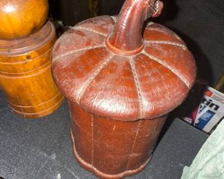 Vintage LIDDED JAR CANISTER HORSE Head Handle
