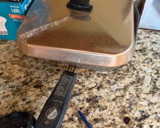 vintage Sunbeam Electric Skillet Fry Pan, along with its detachable temperature control probe
