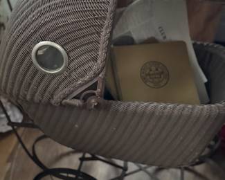 antique wicker baby buggy 