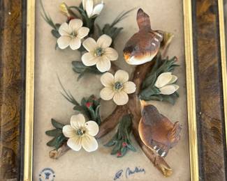 Porcelain framed birds 