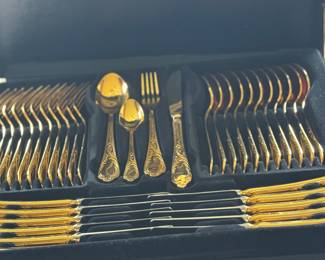 Solingen Gilded flatware sets, there are two sets in original boxes, all pieces are here complete service 