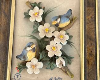 Porcelain framed birds 